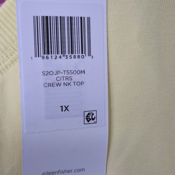 NEW NWT Eileen Fisher Organic Cotton Citron Crew Neck Top Sweatshirt Tunic Plus - Picture 3 of 9